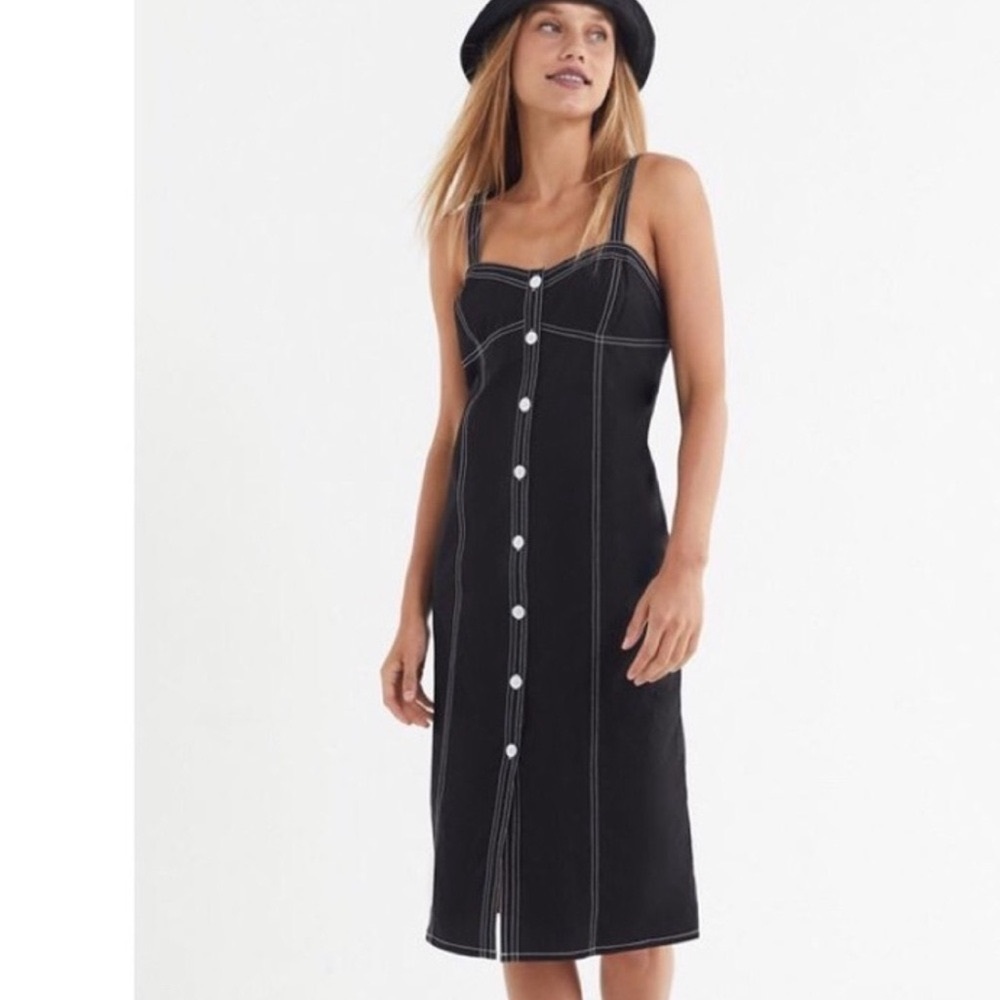 Urban Outfitters Ivy Contrast Stitch Midi Dress